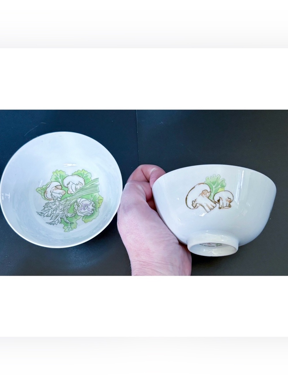 Shafford The Salad Bar Mushroom Vegetable Print Small Bowl Set Of 2 Cottagecore